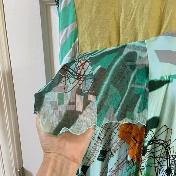 Save the Queen Asymmetrical Hem Abstract Print Sleeveless Dress XL - Picture 9 of 13